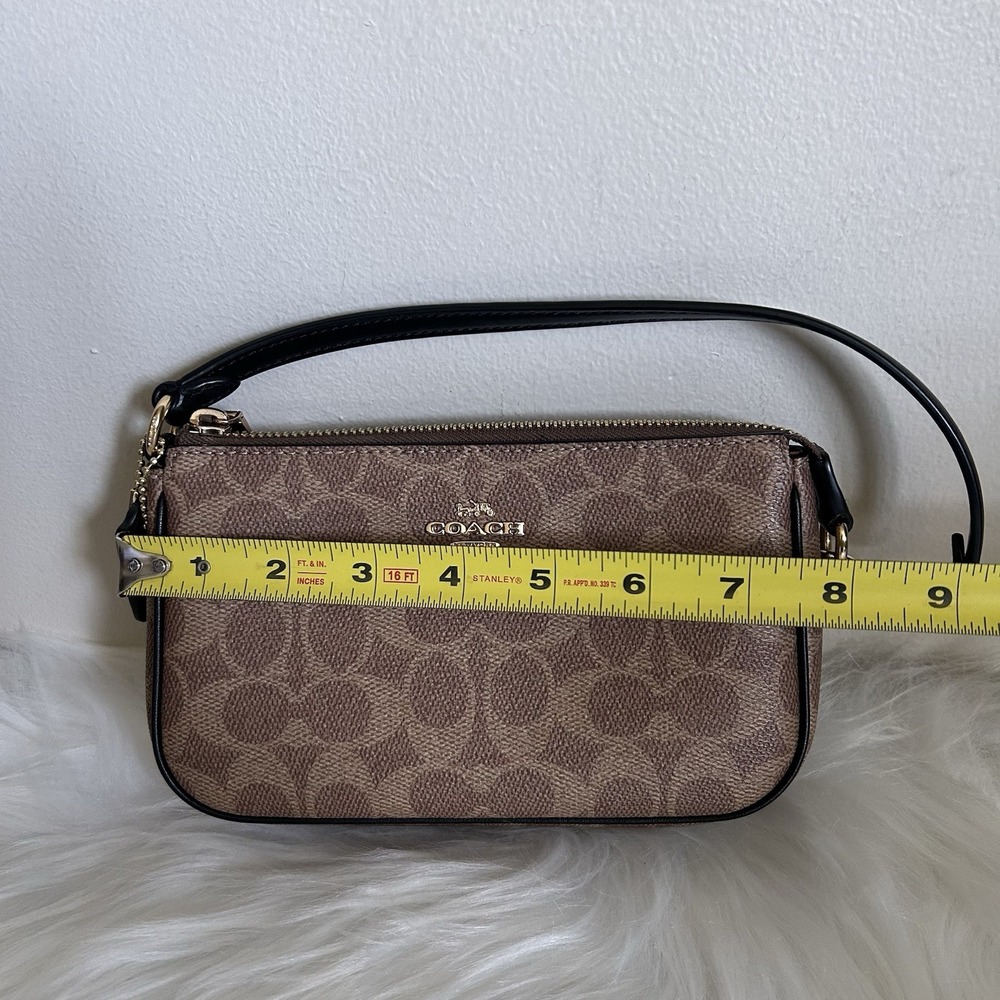 Coach Nolita 19 Signature Canvas Wristlet Bag Brown Black 58032 - Picture 7 of 8